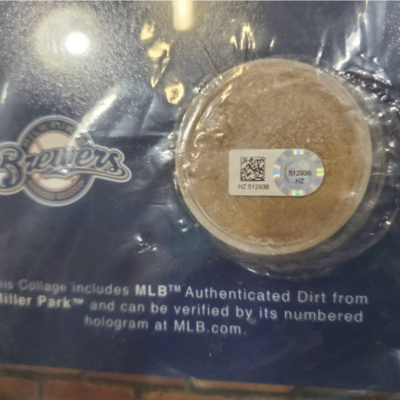 MLB Milwaukee Brewers Subway Sign Wall Art with Authentic Dirt from Miller Park - Picture 3 of 3